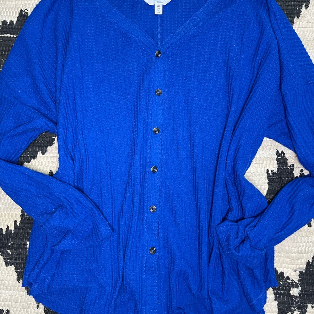 Royal Blue Time & True button v neck cardigan